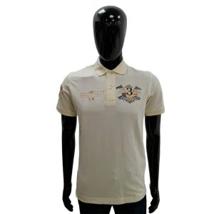 Camiseta La Martina Polo Masculino EQ.KMP606 02 Royal Branco