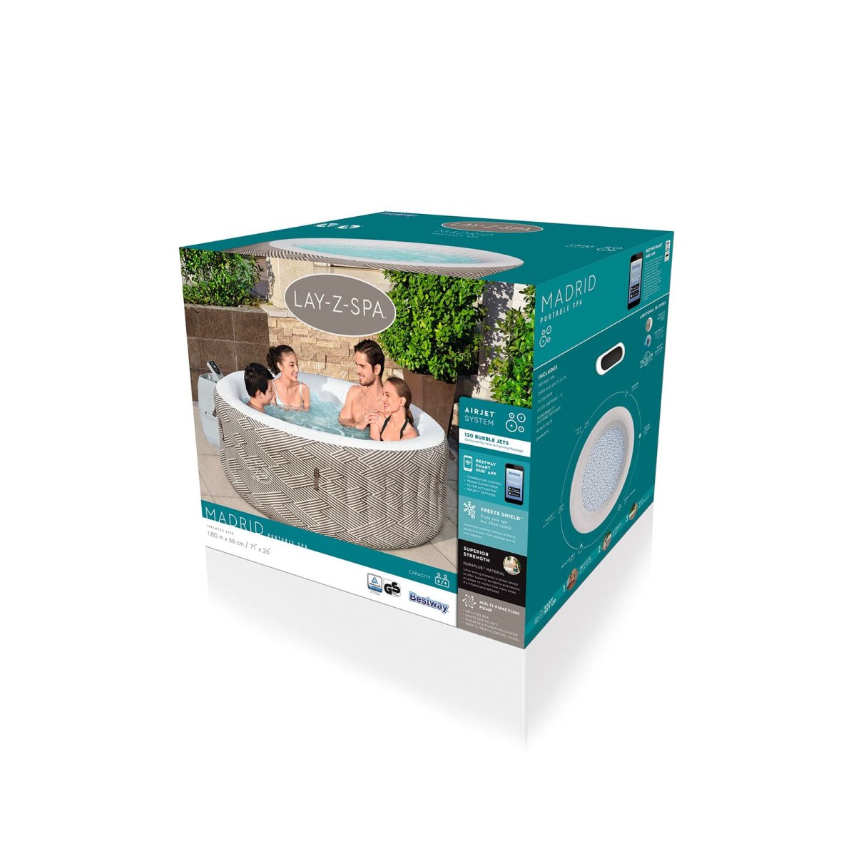 Spa de Hidromassagem Insuflável Lay-Z-Spa® Madrid AirJet™ para 2-4 Pessoas - Image 4