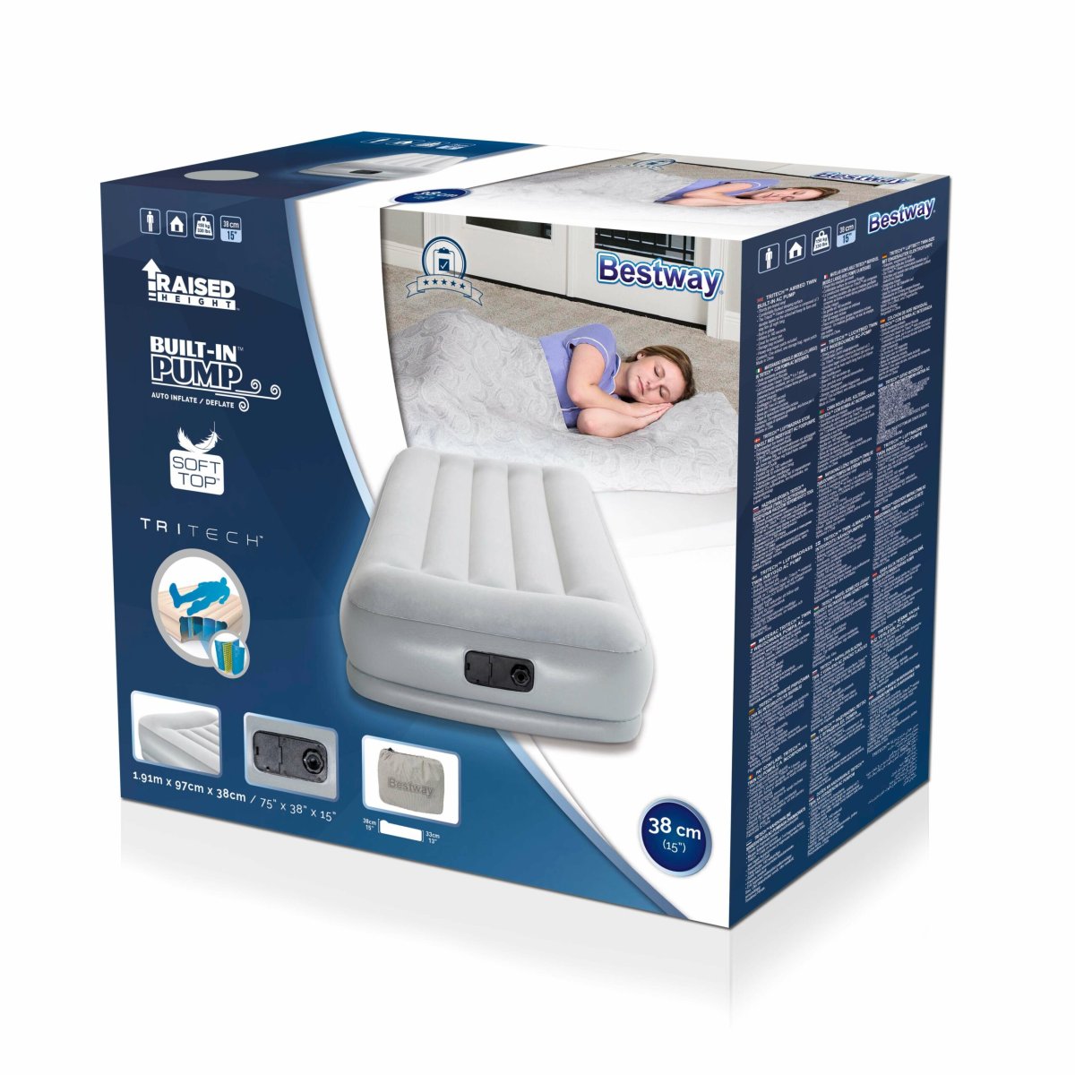 Colchão insuflável invidiual Tritech™ com bomba AC integrada - Image 3
