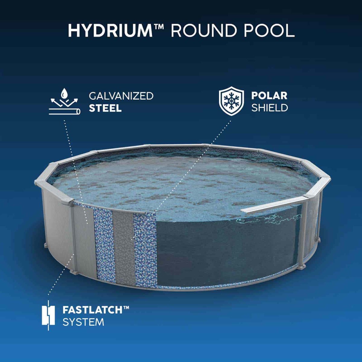 Piscina desmontável redonda de aço Hydrium 3,05m x 1,22m - Image 7