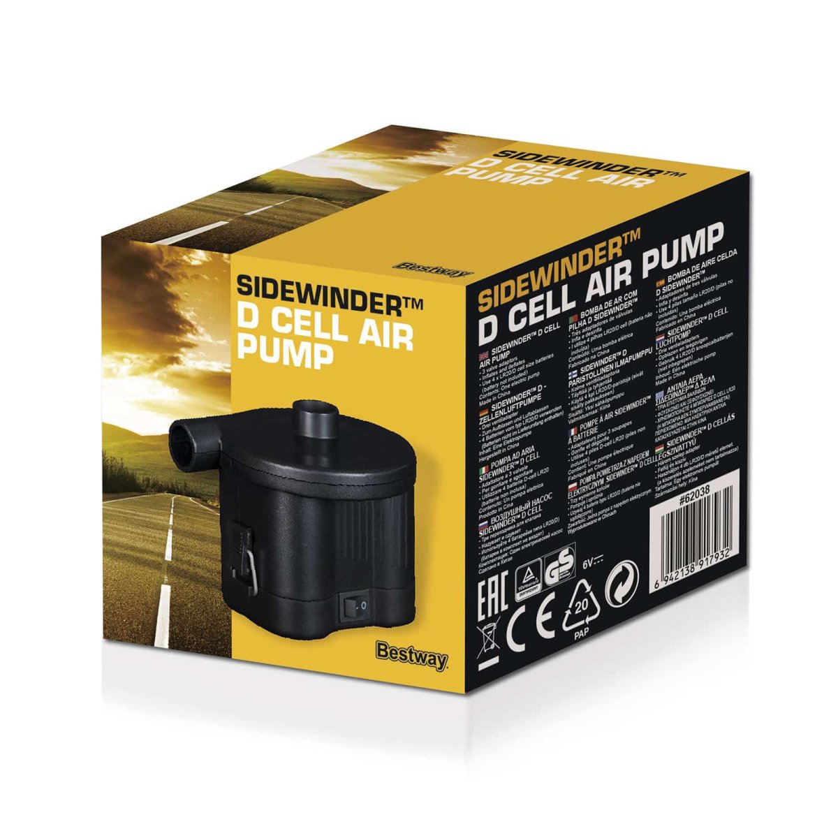 Bomba de Ar Elétrica Bestway Sidewinder Pilhas D - Image 4
