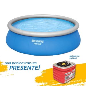 Piscina insuflável redonda Fast Set 4,57 x 1,22 m + geleira insuflável gratuita