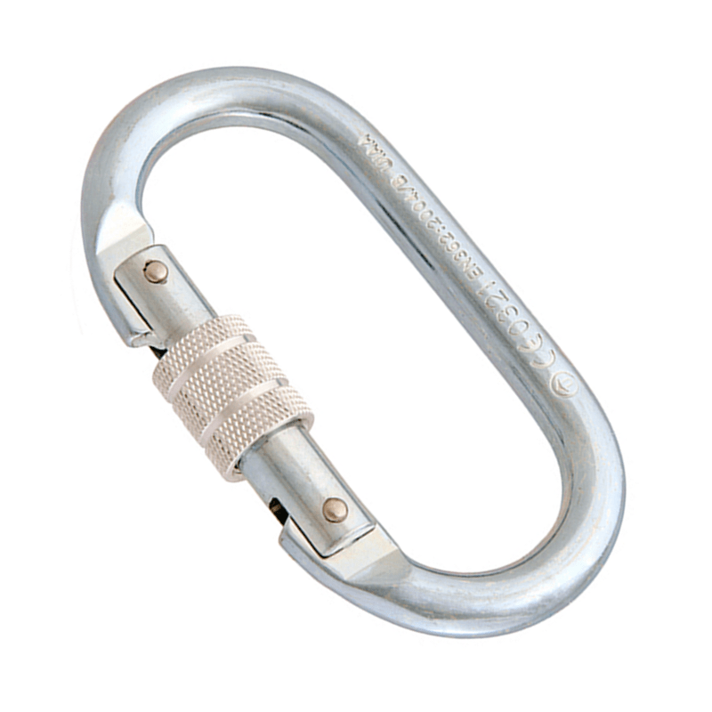 Mosquetão Oval de Aço com Rosca 23kn