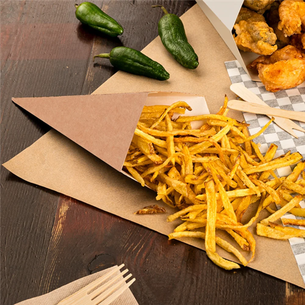Cone para Batata Frita em Cartão Ondulado Nano-Micro 12,8 x 21,7cm (100 g) - Image 3